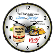 Collectable Sign and Clock Veedol Motor Oil Backlit Wall Clock