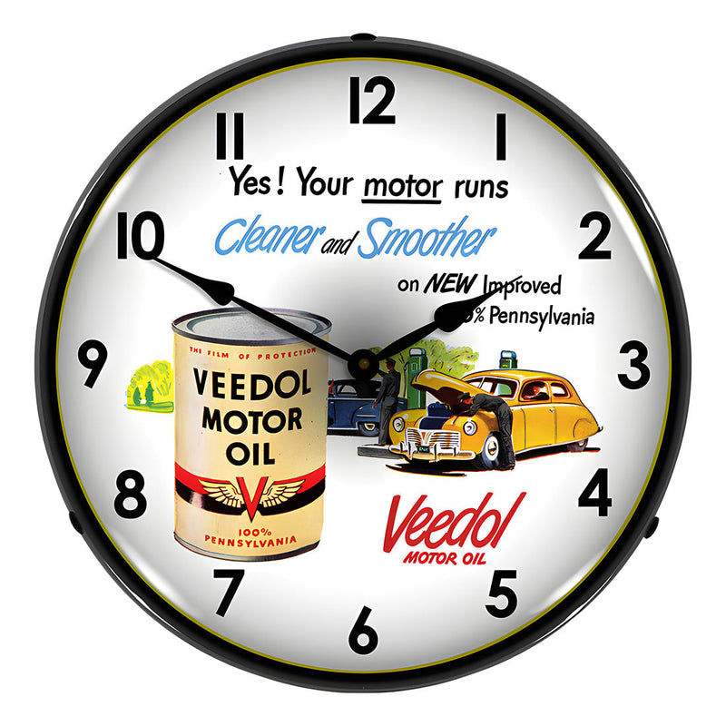 Collectable Sign and Clock Veedol Motor Oil Backlit Wall Clock
