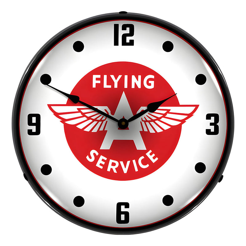 Collectable Sign and Clock Flying A Service Backlit Wall Clock