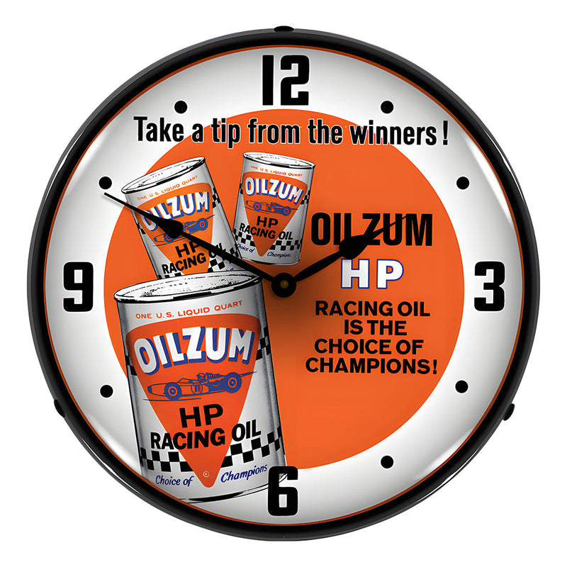 Collectable Sign and Clock Oilzum HP Oil Backlit Wall Clock