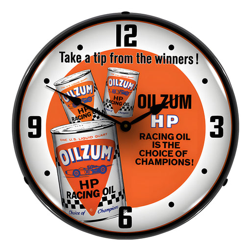 Collectable Sign and Clock Oilzum HP Oil Backlit Wall Clock