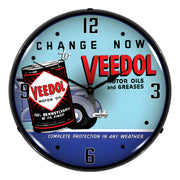 Collectable Sign and Clock Veedol Oil and Grease Backlit Wall Clock