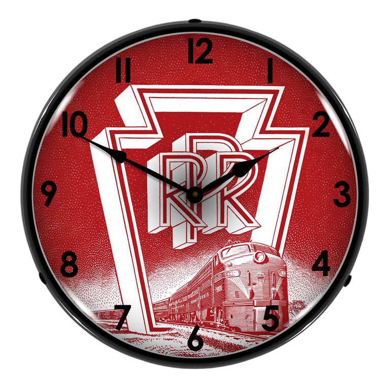 Collectable Sign and Clock Pennsylvania Railroad Backlit Wall Clock