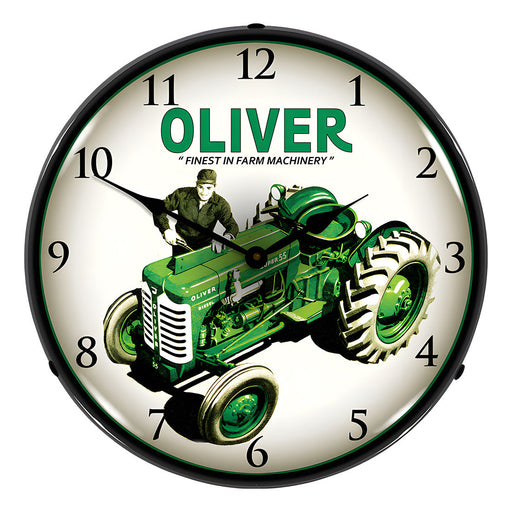 Collectable Sign and Clock Oliver Super 55 Farm Tractor Backlit Wall Clock