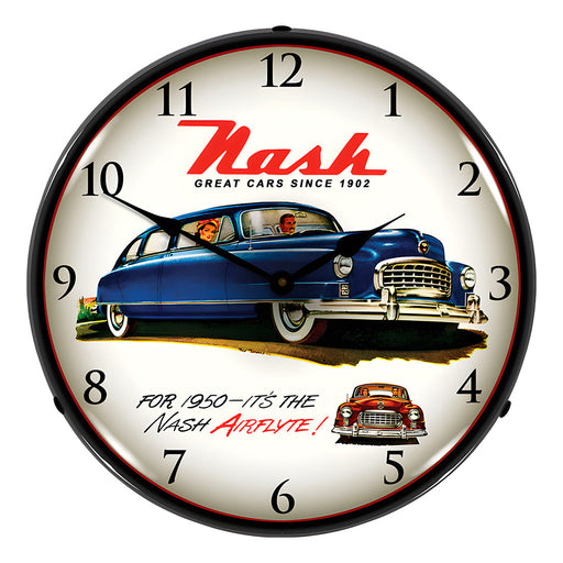 Collectable Sign and Clock 1950 Nash Backlit Wall Clock