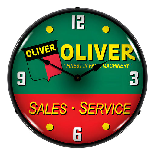 Collectable Sign and Clock Oliver Tractor Sales & Service Backlit Wall Clock