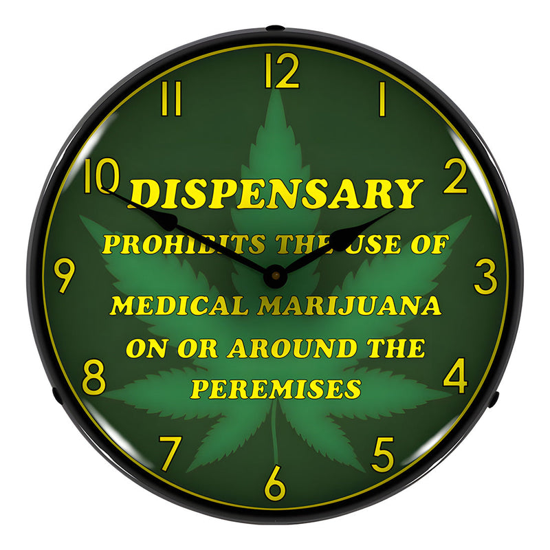 Collectable Sign and Clock Medical Marijuana Dispensary Backlit Wall Clock