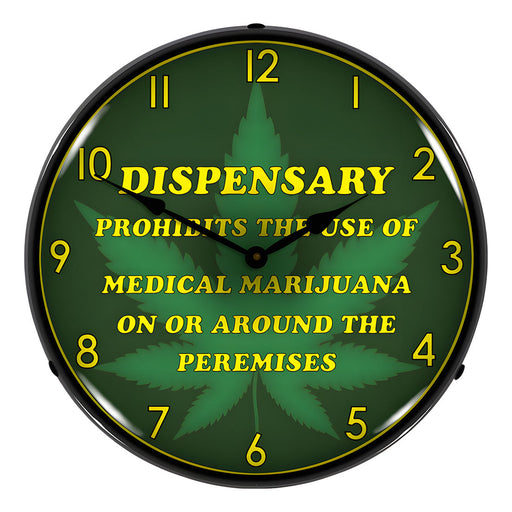 Collectable Sign and Clock Medical Marijuana Dispensary Backlit Wall Clock