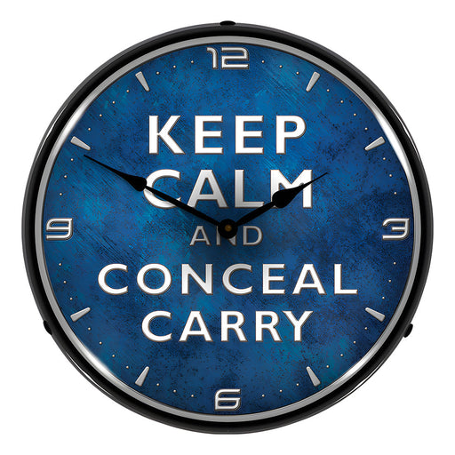 Collectable Sign and Clock Keep Calm and Conceal Carry Backlit Wall Clock