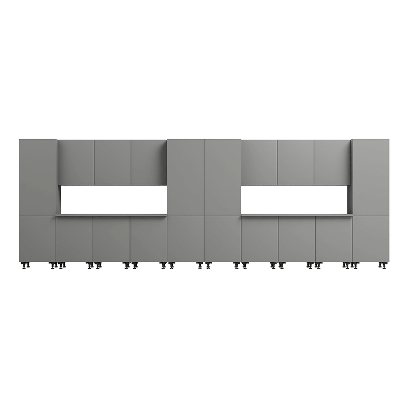 Klovo Grey 18-Piece Garage Cabinet System with Laminated Worktops