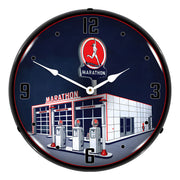 Collectable Sign and Clock Marathon Gas Backlit Wall Clock