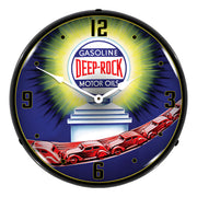 Collectable Sign and Clock Deep Rock Gasoline and Motor Oils Backlit Wall Clock