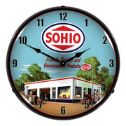 Collectable Sign and Clock Sohio Gas Station Backlit Wall Clock