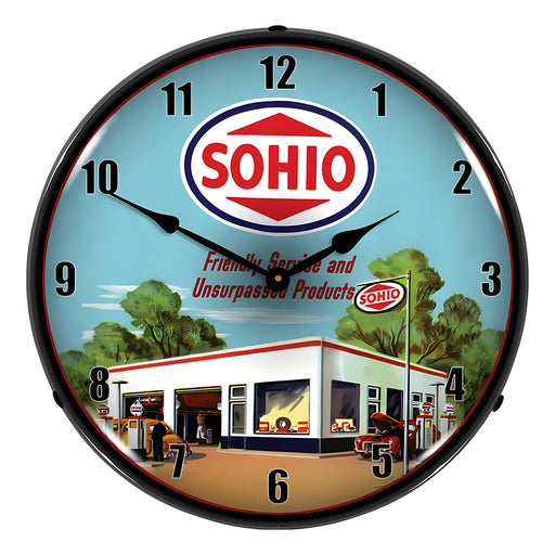 Collectable Sign and Clock Sohio Gas Station Backlit Wall Clock