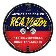 Collectable Sign and Clock RCA Victor Authorized Dealer Backlit Wall Clock