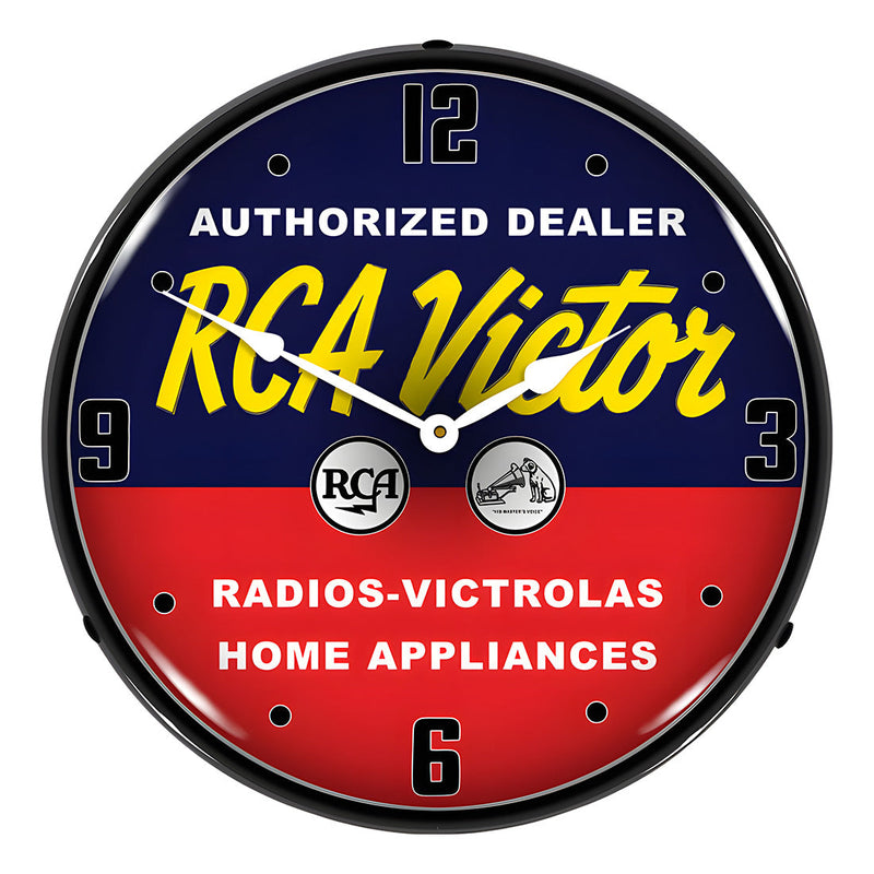 Collectable Sign and Clock RCA Victor Authorized Dealer Backlit Wall Clock