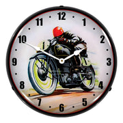 Collectable Sign and Clock Road Racer Motorcycle Backlit Wall Clock