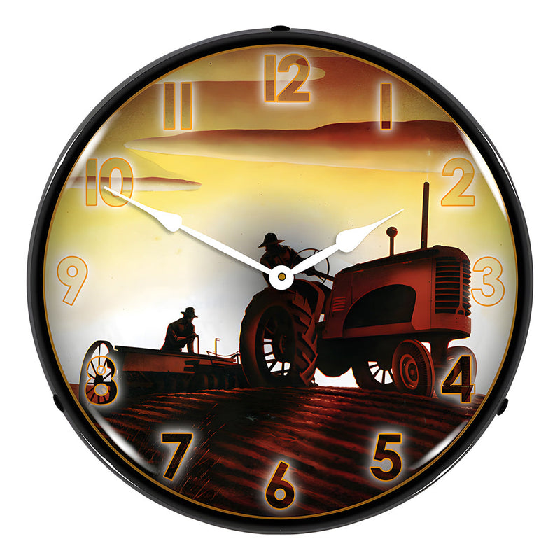 Collectable Sign and Clock Working in the Field Backlit Wall Clock