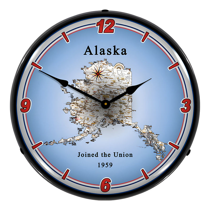 Collectable Sign and Clock State of Alaska Backlit Wall Clock