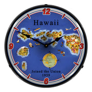 Collectable Sign and Clock State of Hawaii Backlit Wall Clock