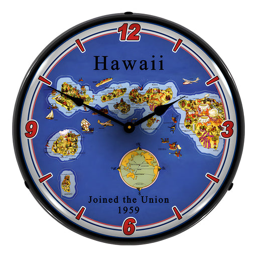 Collectable Sign and Clock State of Hawaii Backlit Wall Clock