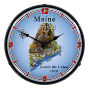 Collectable Sign and Clock State of Maine Backlit Wall Clock