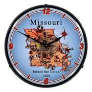 Collectable Sign and Clock State of Missouri Backlit Wall Clock