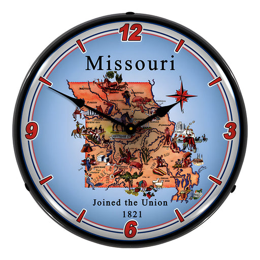 Collectable Sign and Clock State of Missouri Backlit Wall Clock