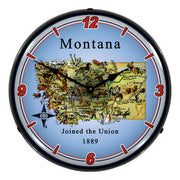 Collectable Sign and Clock State of Montana Backlit Wall Clock