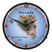 Collectable Sign and Clock State of Nevada Backlit Wall Clock