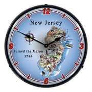 Collectable Sign and Clock State of New Jersey Backlit Wall Clock