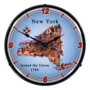 Collectable Sign and Clock State of New York Backlit Wall Clock