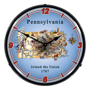 Collectable Sign and Clock State of Pennsylvania Backlit Wall Clock