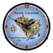 Collectable Sign and Clock State of South Carolina Backlit Wall Clock