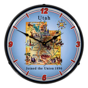 Collectable Sign and Clock State of Utah Backlit Wall Clock