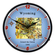 Collectable Sign and Clock State of Wyoming Backlit Wall Clock
