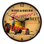 Collectable Sign and Clock Farmers Market Backlit Wall Clock