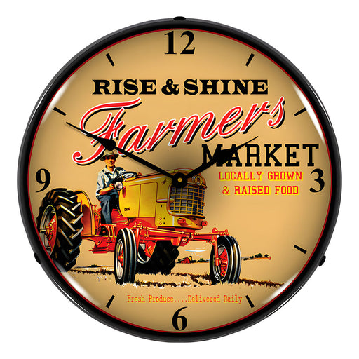 Collectable Sign and Clock Farmers Market Backlit Wall Clock