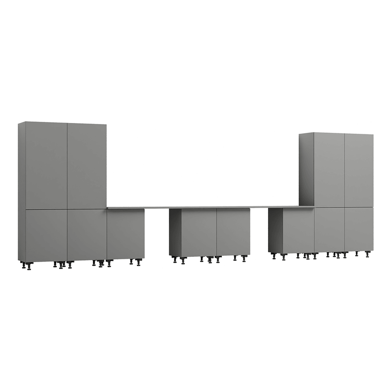 Klovo Grey 10-Piece Garage Cabinet System with Laminated Worktops