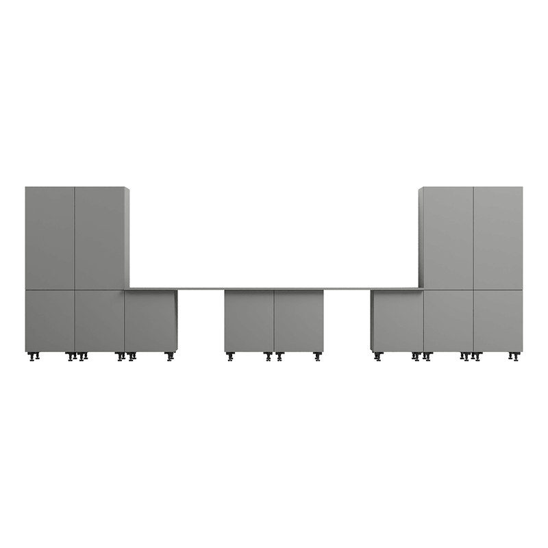Klovo Grey 10-Piece Garage Cabinet System with Laminated Worktops