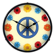 Collectable Sign and Clock Flower Power Backlit Wall Clock