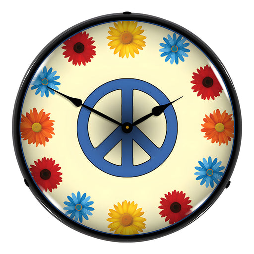 Collectable Sign and Clock Flower Power Backlit Wall Clock
