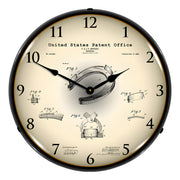 Collectable Sign and Clock 1898 Horseshoe Patent Blueprint Backlit Wall Clock