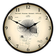 Collectable Sign and Clock 1947 Slinky Toy Patent Blueprint Backlit Wall Clock