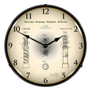 Collectable Sign and Clock 1920 Kavan Rotary Barber Pole Patent Blueprint Backlit Wall Clock