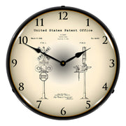 Collectable Sign and Clock 1935 Railroad Train Crossing Signal Patent Blueprint Backlit Wall Clock