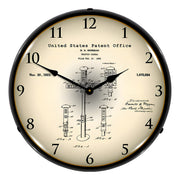 Collectable Sign and Clock 1922 First Traffic Signal G.A. Morgan Patent Blueprint Backlit Wall Clock