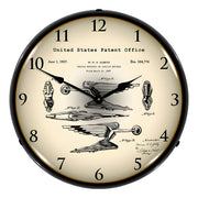 Collectable Sign and Clock 1937 Packard Radiator Cap Hood Ornament Patent Blueprint Backlit Wall Clock