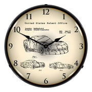 Collectable Sign and Clock 1996 Dodge Viper SRT Patent Blueprint Backlit Wall Clock