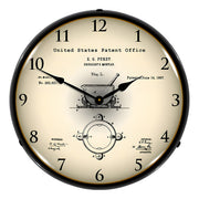 Collectable Sign and Clock 1887 Pharmacist Mortar Patent Blueprint Backlit Wall Clock
